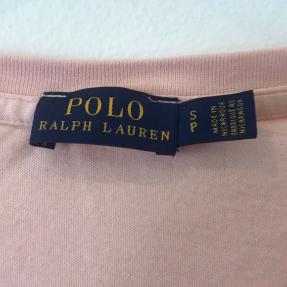 Coral pink Polo Ralph Lauran tshirt with blue logo - Picture 2 of 4
